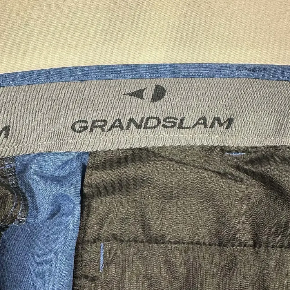 Grand Slam Men's Flat Front Stretch Golf Shorts Blue Size 42
